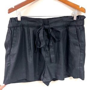 Express black linen blend high Rise shortie shorts XL